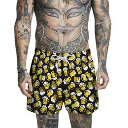 Men's Shorts Mens Beer Digital Printing Summer Beach Holiday Clothing Casual Loose Clothes For Men308l