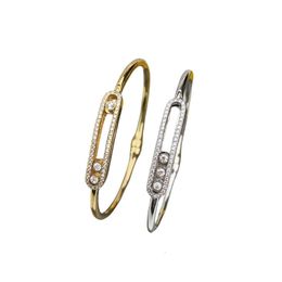Bracelet Messis Designer Luxury Fashion Women Netizen Versatile Three Diamond Sliding Hollow Out Light Luxury And Small Audience High Grade Layered Bracelet