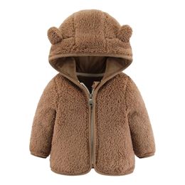 Jackets Winter down Coats for Boys born Infant Baby Girls Jacket Bear Ears Hooded Outerwear Zipper Warm Dress Coat 231007