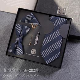 Bow Ties 5-Piece Fashion Hand Tie 7CM Men's Business Casual Korean Version Valentine's Day Birthday Gift For Boys Set