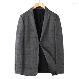 Men's Suits Four Seasons Casual Loose Line Plaid Suit Long Sleeve Blazers Double Breasted Oversized XL-7XL Optional