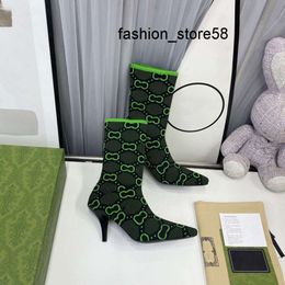 5A casual shoes Autumn New and Winter Top Brand Women's Designer Black Boots Martin Boots Long Boots Leather Boots Pointed High Heels Elastic Short Boots Socks Boots 05