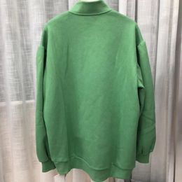 Women's Hoodies Style Chinese Green Long Sleeve Sweatshirts Women Streetwear Casual Button Loose Pullover Tops Autumn Winter Vintage Warm