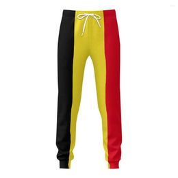 Men's Pants Belgium Flag Mens Sweatpants With Pockets Joggers For Men Sports Casual Sweat Drawstring
