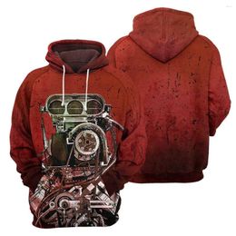 Men's Hoodies Red Drag Racing Hoodie 3D All Over Pringed Unisex Women Hooded Casual Spring/Autumn Pullover Vintage Classics