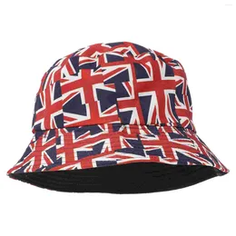 Berets Union Jack Hat Bucket Women Festival Summer Girl Outfits Jubilee Hats Flag Womens