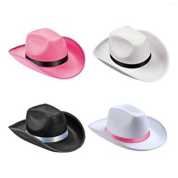 Berets Cowboy Hat Breathable Po Props Decor Western Cap Cowgirl Hats Jazz Sun For Women Teens Bridal Bridesmaid Wedding