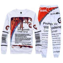 Mens Fashion Tracksuits 3D Printed Code Printed Hoodies Long Pants 2pcs Clothing Sets238Y