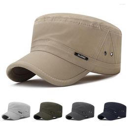 Berets Adjustable Unisex Sun Visor Cap Outdoor Breathable Flat Hats Korean All-match Snapback Caps Buckle Back Hat Army
