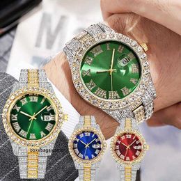 Diamond Watch Rolaxs Swiss Mechanical Wristwatches Wristwatches Iced Out Watch Men Full Diamond Mens Watches CZ Quartz Mens Waterproof Hip Hop Male Clock Gift F HBQT