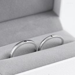 Cluster Rings 2Pcs Sun Moon Couple Open Adjustable Ring Eacher Lover Wedding Jewlery Friends Gift Fit For Most Women Men