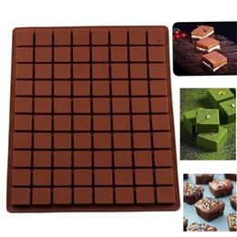 80 Cavity Square Silicone Mould Candy Chocolate Gummy Ice Cube Tray Jelly Truffles Pralines Ganache Moulds Cake Decorating Tools 222548