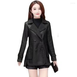 Women's Leather Two-Sided Wear Coat High Grade Clothing Suit Collar Skin Hair One Body Feminine Short Windbreaker