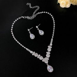 Necklace Earrings Set Dangle Allergy Free Wedding Party Jewellery For Bridal Bridesmaid