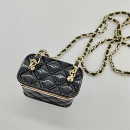 2023 Luxury quality Charm long chain pendant necklace with black genuine leather handbag box design have box stamp PS3285258I