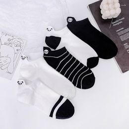 Women Socks Short Men Breathable Sports Cute Panda Embroidery Print Boat Comfortable Cotton Ankle Sock