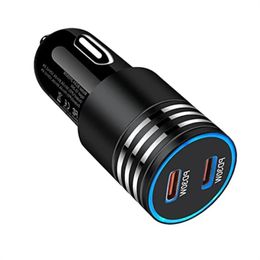 PD 60W USB Type C Car Charger 60W with Dual PD 30W USB C Car Adapter for Mobile Phone