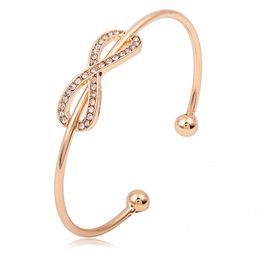 Bracelet Tiffanyes Designer Luxury Fashion Women Genuine Gold Electroplated Zircon Geometric Opening Bracelet Simple And Versatile Personalised And High-end