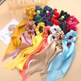 Hair Accessories Women's Ponytail Knot Ribbon Loop Monochrome Silk Like Satin Smooth Scarf