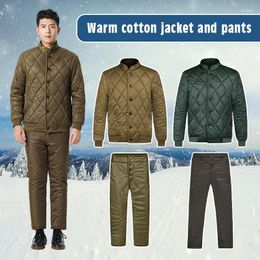 Men's Jackets Winter Stand Collar Warm Jacket For Men Vintage Solid Loose Versatile Trend Male Outwear Clothing Pants Suit
