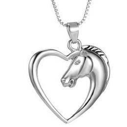 Whole- FUNIQUE Shining Heart Horse Pendant Necklaces Jewelry Silver Tone Horse in Heart Necklace For Women Girl Mom Friends Be174u