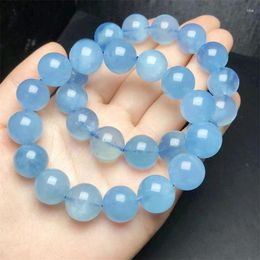 Link Bracelets Natural Aquamarines For Women Single Circle Crystal Bracelet Jewellery Romantic Casual Yoga 1PCS