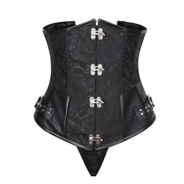 Bustiers & Corsets Basque Costume Clubwear Gothic Women's Steel Steampunk Corset Top Underbust Plus Size203G