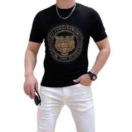 t-shirt Rhinestones Anime High Quality Youth Short Sleeve Casual Breathable Comfort Men's tshirt2288