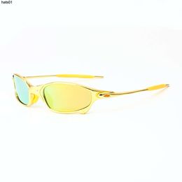 Gold frame Oakleiesl Polarised sunglasses X metal futuristic technology style outdoor sports cycling sunglasses