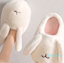 Slippers Cute Cotton Slippers Women Autumn Winter Indoor Home Anti-skid Warm Plush Slipper Couples Indoor House Cotton