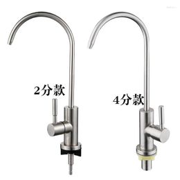 Kitchen Faucets Water Purifier 2 Points Gooseneck Faucet Accessories Stainless Steel Household Direct Drinking Tap