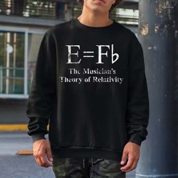 Men's Hoodies Funny Musician E Equals F Flat Theory Of Relativity Joke Sweatshirts Men Women Streetwear Crewneck Hooded Cotton