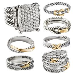 Solitaire Ring DY for Women 1 High Quality Station Cable Collection Vintage Ethnic Loop Hoop Pendant Punk Jewellery Band
