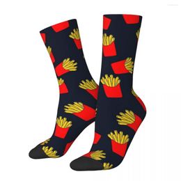 Men's Socks All Seasons Crew Stockings Cute Fries Harajuku Funny Hip Hop Long Accessories For Men Women Christmas Gifts