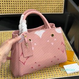 Luxury Handbags Designer the Tote Fashion Shoulder Crossbody Leather Belt Women Totes female Large Handbags Clutch Embossed Purse Tote Handbags Pink Bags