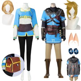 Game Link Cosplay Tears of the Kingdom Cosplay Costume Link Princess Clothing Link Wig Adult Men Outfit for Halloween Carnivalcosplay