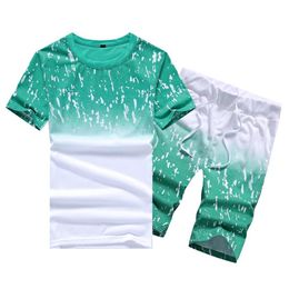 Tracksuit men Casual Summer Men's Set Mens Floral T-Shirt Print Beach Shorts Shirts Shorts Pants Two Piece Suit Plus Size 4302Z