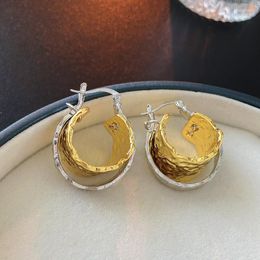 Dangle Earrings Punk Style Gold Colour Metal Geometric Stud For Women Fashion Brand Jewellery Vintage Unique Exquisite