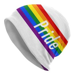 Berets Gay Pride Bonnet Hat Knitted Vintage Street Skullies Beanies Hats Love Is LGBT Bisexual Rainbow Multifunction Cap2401