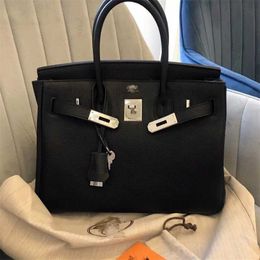 Bags Handbag Genuine Black 25 30 35 Bag Togo Leather Gold and Silver Clasp