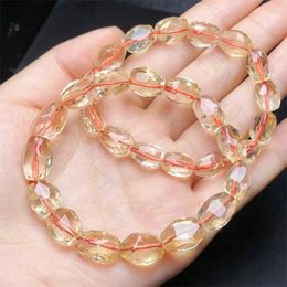Link Bracelets Natural Faceted Bucket Beads Bracelet Reiki Gemstone Fashion Jewelry Fengshui Women Healing Lucky Energy Gift 1pcs