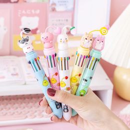 Party Favour 4Pcs Cute Cartoon Ten Colour Ballpoint Pen Treat Kids Birthday Favours Wedding Bridesmaid Guest Gift Girl Pinata Giveaway