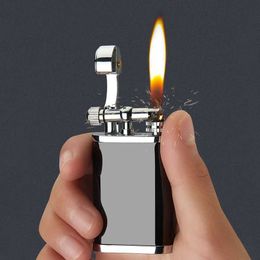 Lighters Mini Compact Metal Refillable No Gas Lighters Vintage Cigarettes Lighter Grinding Wheel Fire Starter Reusable Portable No Gas Torch NO6C