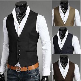 Vests Men Winter Jacket Sleeveless Jacket Vest Men Warm Solid Regular Turtleneck Mens Vest Formal Pocket Slim Style Tops277O