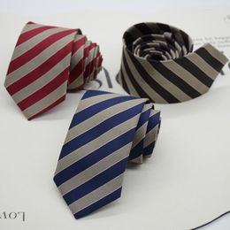 Bow Ties Polyester Brown Striped Neckties For Men Women JK Daily Wear Shirt Accessories Pre-tied Neck Tie Casual Carvate Lazy