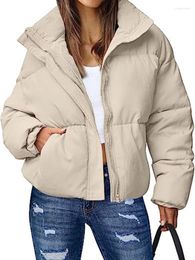 Women's Trench Coats Winter Coat For Women 2023 In Long Sleeve Zipper Collar Loose Casual Stylish Short Cotton Jacket Parkas