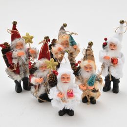 22cm Christmas decorations, standing plush cloth, Santa Claus figurine, small doll decorations, Christmas holiday gift pendants