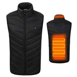 New Men Women Electric Heated Vest Heating Waistcoat USB Thermal Warm Cloth Feather Winter Jacket Winter Warm324G