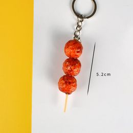 Keychains Mini Simulation BBQ Food Keychain Resin Corn Key Chain Restaurant Client Gift Chef Cook Keyring Jewelry