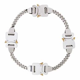 Pendant Necklaces Titanium Stainless Steel 1017 ALYX 9SM Necklace 4 Metal Buckles Hero Chain ALYX Necklace Men Women Accessories J240Q